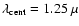 $\lambda_{{\rm cent}} = 1.25~\mu$