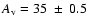 $A_{\rm v} = 35~\pm~0.5$
