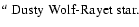 $\textstyle \parbox{8.5cm}{
$^a$\space Dusty Wolf-Rayet star.}$