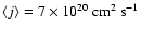 $\langle j \rangle =
7\times10^{20}~{\rm cm^2~s^{-1}}$