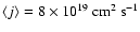 $\langle j \rangle = 8\times10^{19}~{\rm cm^2~s^{-1}}$