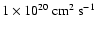$1 \times 10^{20}~{\rm cm^2~s^{-1}}$