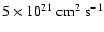$5 \times 10^{21}~
{\rm cm^2~s^{-1}}$