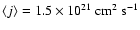 $\langle j \rangle =
1.5\times10^{21}~{\rm cm^2~s^{-1}}$