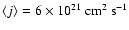 $\langle j \rangle =
6\times10^{21}~{\rm cm^2~s^{-1}}$