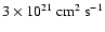 $3\times10^{21}~{\rm cm^2~s^{-1}}$