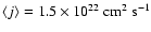$\langle j \rangle =
1.5\times10^{22}~{\rm cm^2~s^{-1}}$