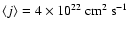 $\langle j \rangle =
4\times10^{22}~{\rm cm^2~s^{-1}}$