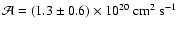 $\mathcal{A}=(1.3\pm0.6)\times10^{20}~{\rm cm^2~s^{-1}}$