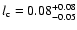 $l_{\rm c} = 0.08^{+0.08}_{-0.05}$