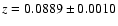 $z=0.0889\pm 0.0010$