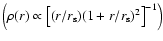 $\left(\rho(r) \propto \left[(r/r_{\rm s}) (1+ r/r_{\rm s})^2\right]^{-1}\right)$