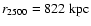 $r_{2500}=822~{\rm kpc}$