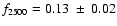 $f_{2500}=0.13~\pm~0.02$