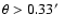 $\theta > 0.33\hbox {$^\prime $ }$