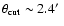 $\theta_{\rm cut} \sim 2.4\hbox{$^\prime$ }$
