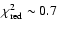 $\chi_{\rm red}^2\sim 0.7$