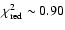 $\chi_{\rm red}^2\sim 0.90$