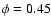 $\phi=0.45$