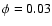 $\phi=0.03$
