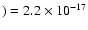 $)=2.2\times10^{-17}$