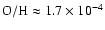 ${\rm O/H}\approx 1.7\times10^{-4}$