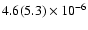$4.6(5.3)\times 10^{-6}$