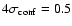 $4\sigma_{\rm
conf}=0.5$