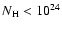 $N_{{\rm H}}<10^{24}$