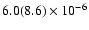 $6.0 (8.6)\times 10^{-6}$