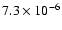 $7.3\times 10^{-6}$