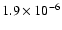 $1.9\times 10^{-6}$