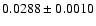 $0.0288\pm0.0010$