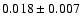 $0.018\pm0.007$