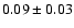 $0.09\pm 0.03$
