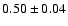 $0.50\pm 0.04$