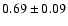 $0.69\pm 0.09$