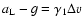 $a_{\rm L}-g=\gamma_1\Delta v$