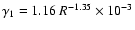 $\gamma_1=1.16~R^{-1.35}\times10^{-3}$