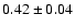 $0.42\pm 0.04$