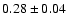 $0.28\pm 0.04$