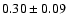 $0.30\pm 0.09$