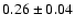 $0.26\pm 0.04$