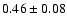 $0.46\pm 0.08$