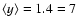$\langle y\rangle =1.4=7$