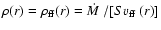 $\rho(r)=\rho_{\rm ff}(r)=\mbox{$\dot M$ }/[S\mbox{$v_{\rm ff}$ }(r)]$