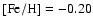 $\rm [Fe/H]
= -0.20$