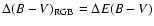 $\Delta (B-V)_{\rm RGB}=\Delta E(B-V)$