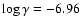 $\log \gamma = -6.96$