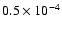 $0.5\times 10^{-4}$